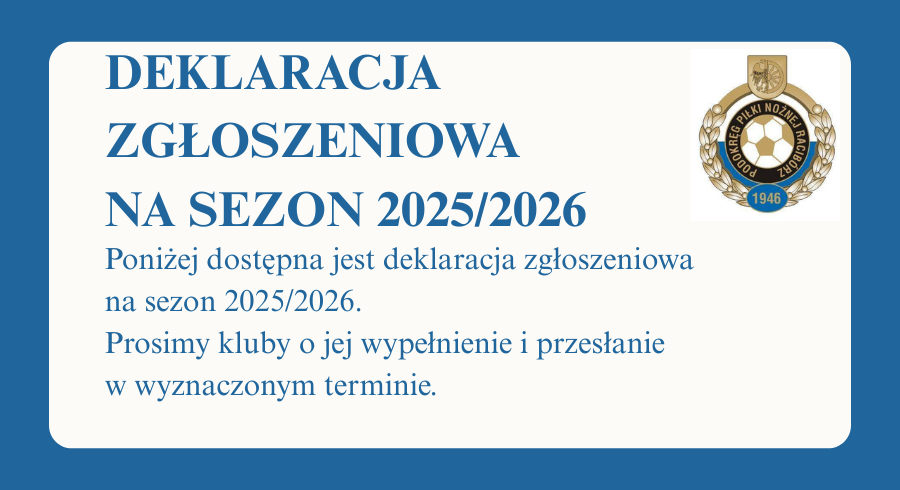 DEKLARACJA NA SEZON 2025/2026