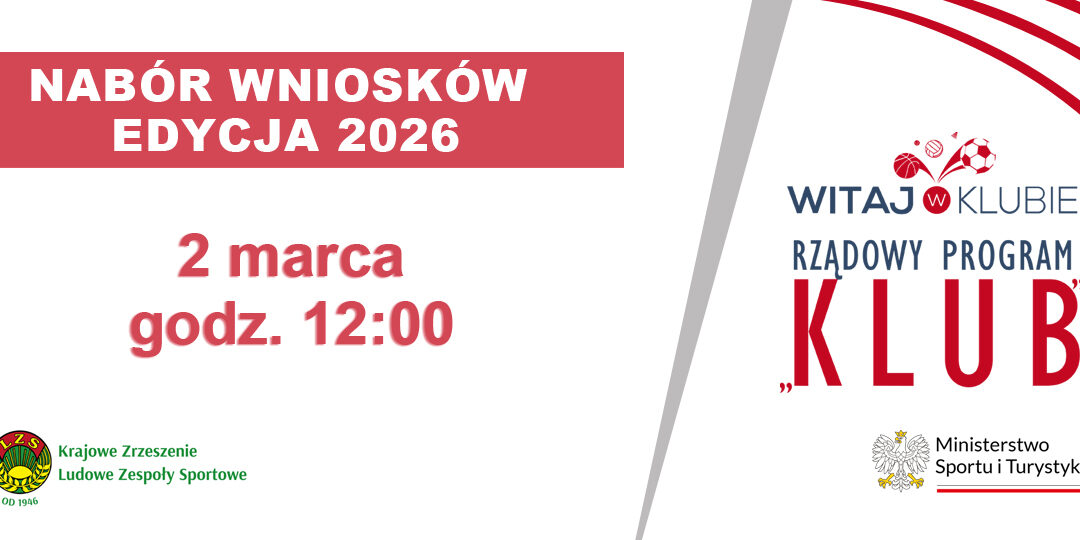 2 marca początek naboru wniosków w&nbsp;tegorocznej edycji Rządowego Programu „KLUB”