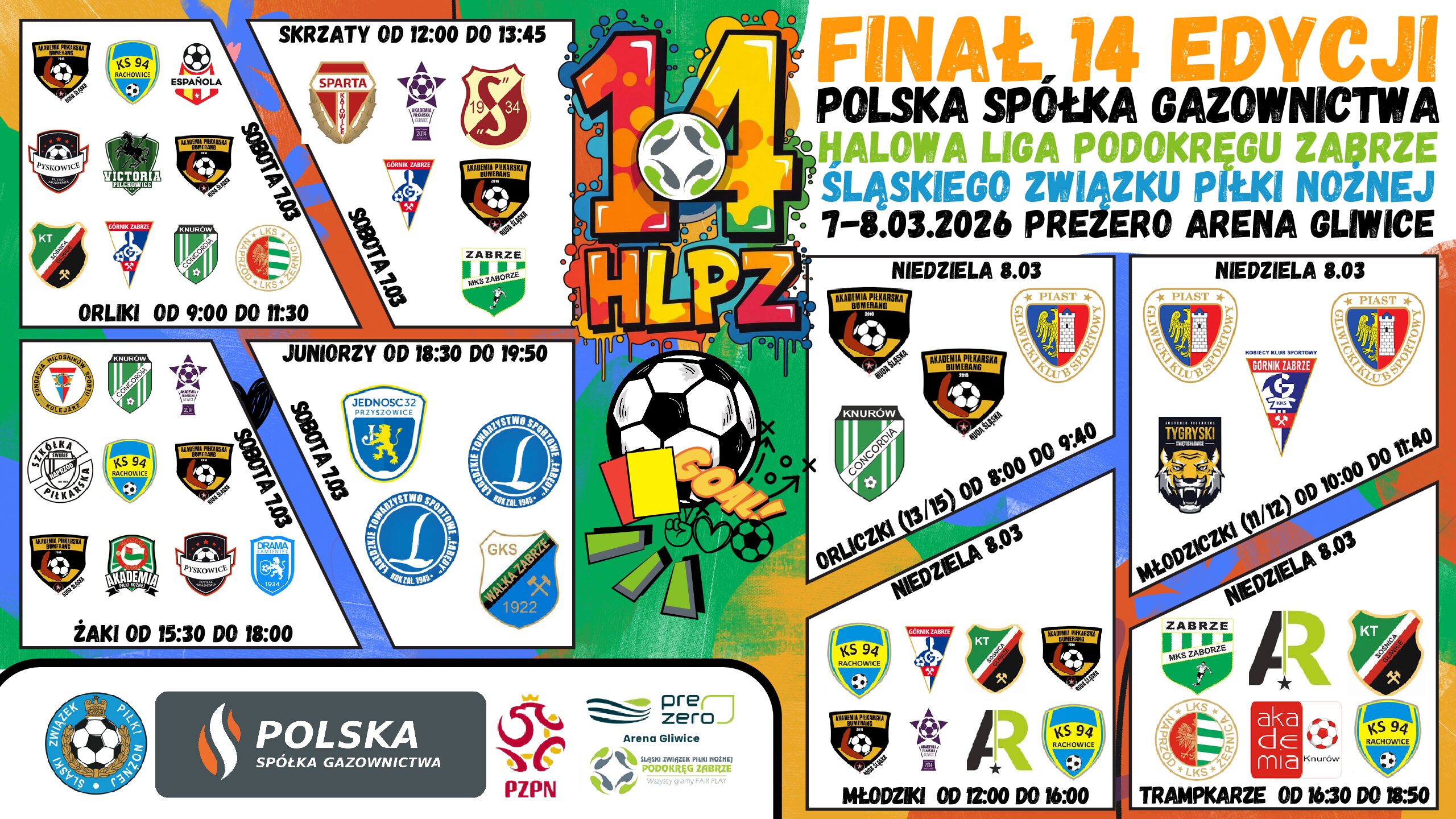 FINAŁ 14. EDYCJI Polska Spółka Gazownictwa Halowa Liga Podokręgu Zabrze Śląski Związek Piłki Nożnej 